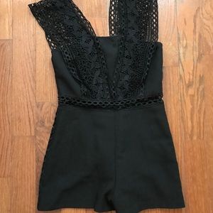 Fun black lace romper!